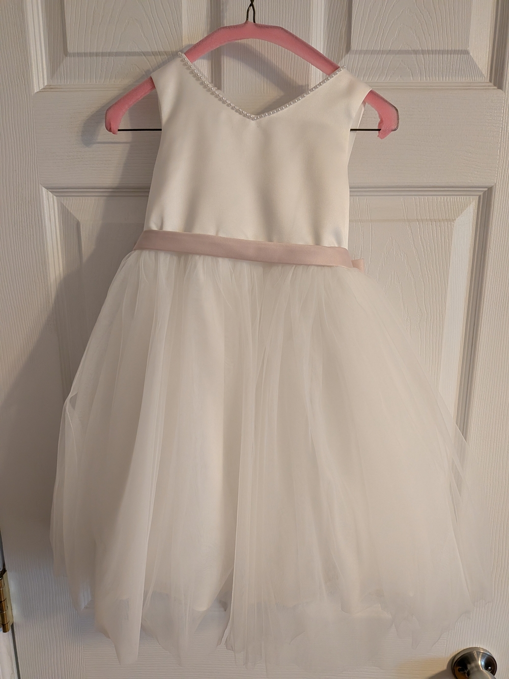 Azazie Selene Ivory/Blushing Pink Girls Dress